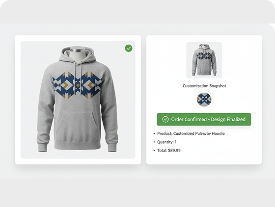 Order saves final design automatically